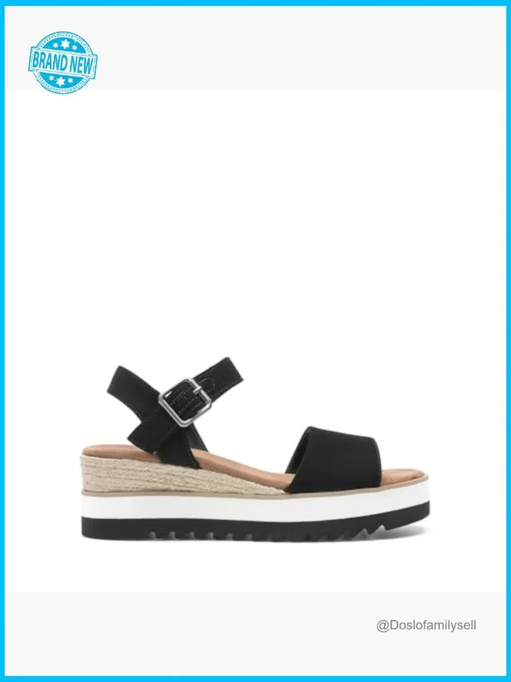 Open Toe Buckle Ankle Strap Espadrille Platform Wedge Sandals Espadrilles
